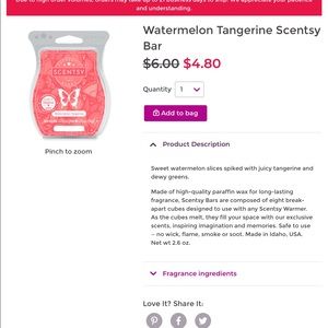 Watermelon Tangerine Scentsy Bar